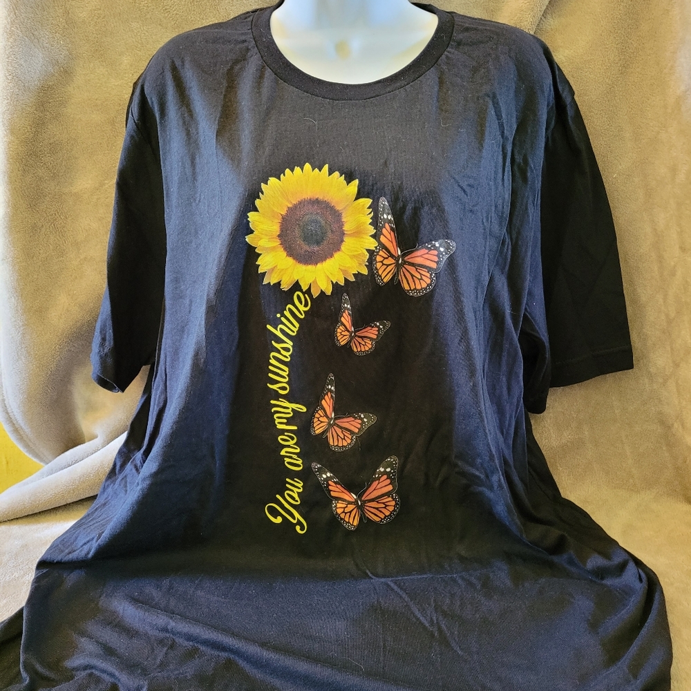 You are my sunshine with sunflower and butterfly